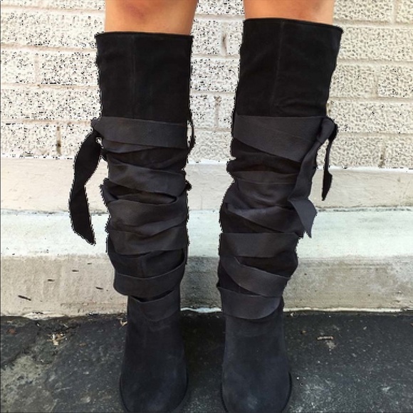 Free People RARE Black Paradiso Boots 8 38 - Picture 2 of 5